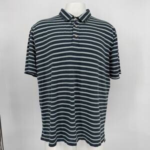 Faherty Isle Polo Shirt XXL Coastal Golf Casual Preppy Resort Vacation Blue Mens